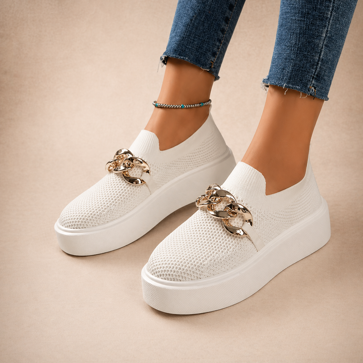 Maria | Mocassins avec chaîne métallique