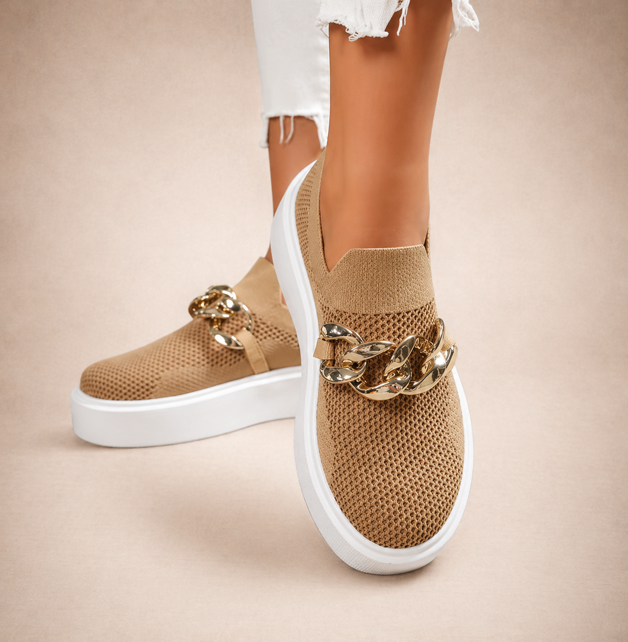 Maria | Mocassins avec chaîne métallique