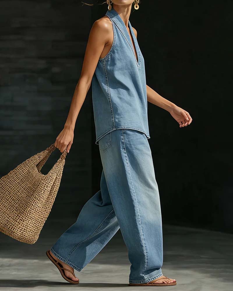 Martina | Ensemble long fluide col V