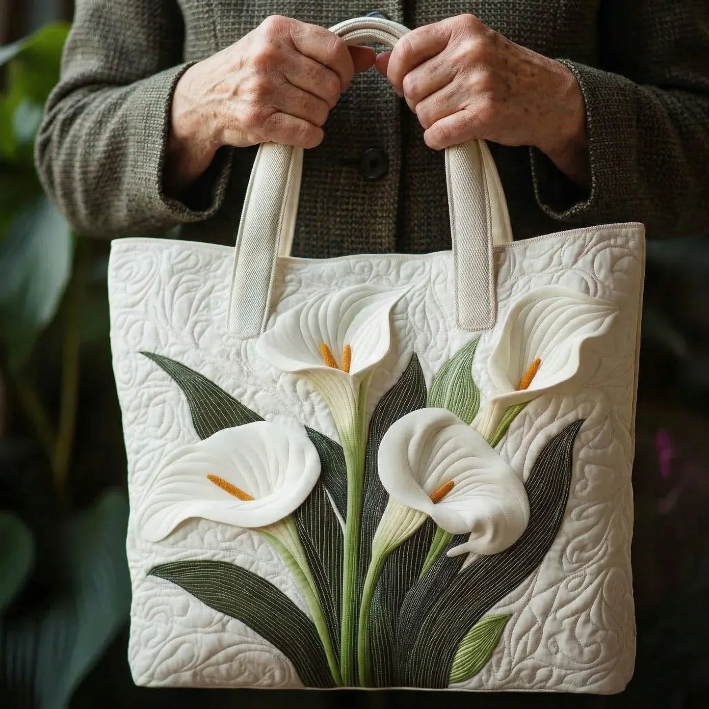 Sac artisanal matelassé - Allure blanche