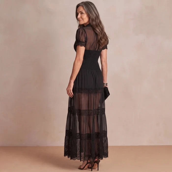 Sophia | Robe longue en dentelle transparente