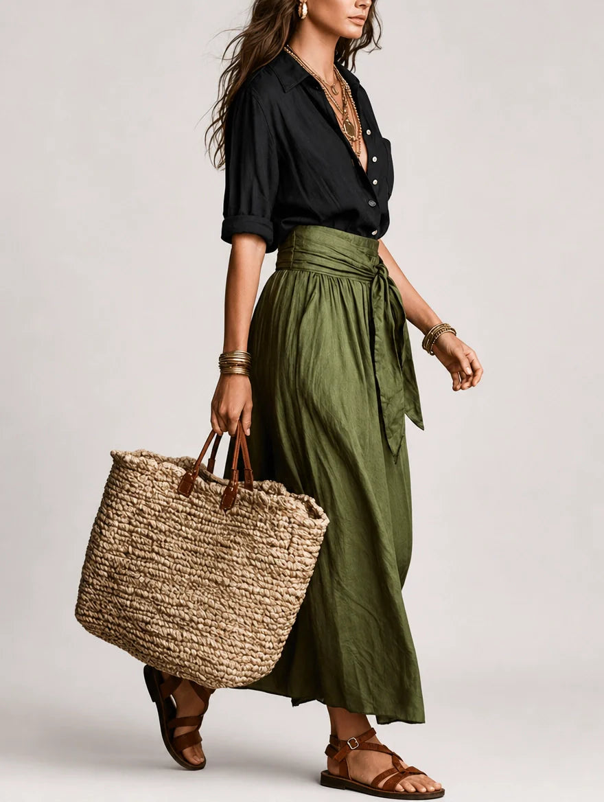Martina | Robe longue asymétrique une épaule