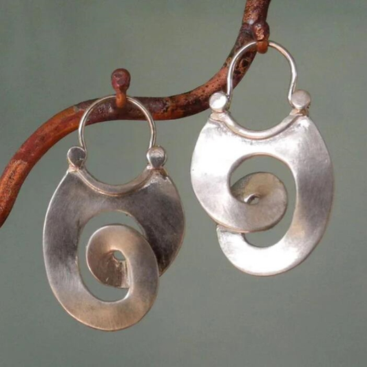 Boucles d'oreilles vintage en argent torsadées