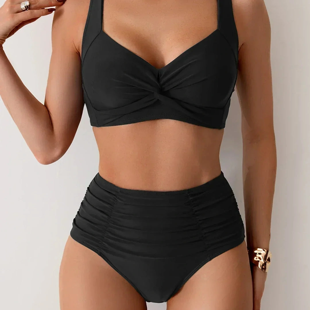 Nicoletta | Haut de maillot de bain bandeau avec tissu ruché
