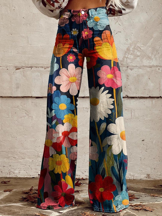 Léna — Pantalon ample fleuri