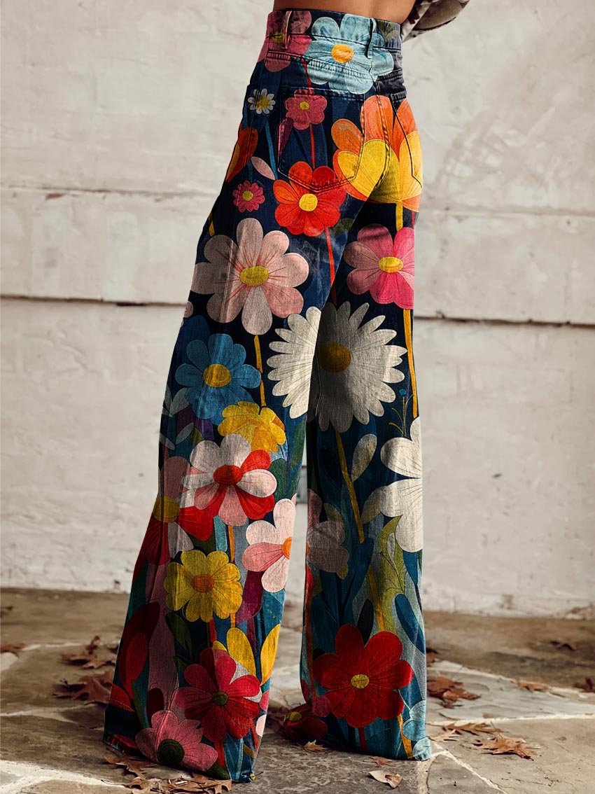 Léna — Pantalon ample fleuri
