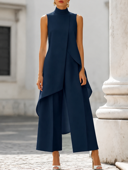 Martina | Ensemble élégant col montant et pantalon large