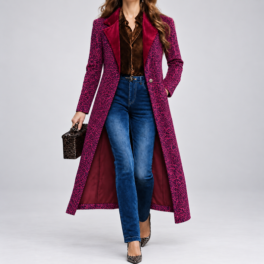 Lavinia | Manteau long texturé - Prune