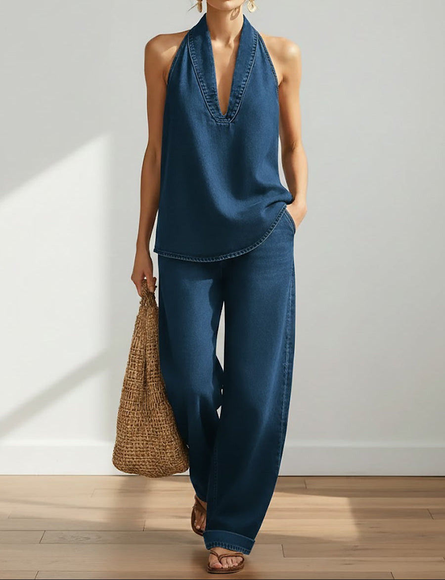 Saylor | Ensemble deux pièces effet jean délavé vintage