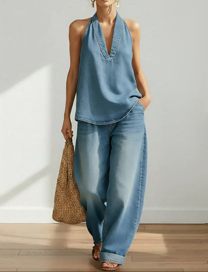 Saylor | Ensemble deux pièces effet jean délavé vintage