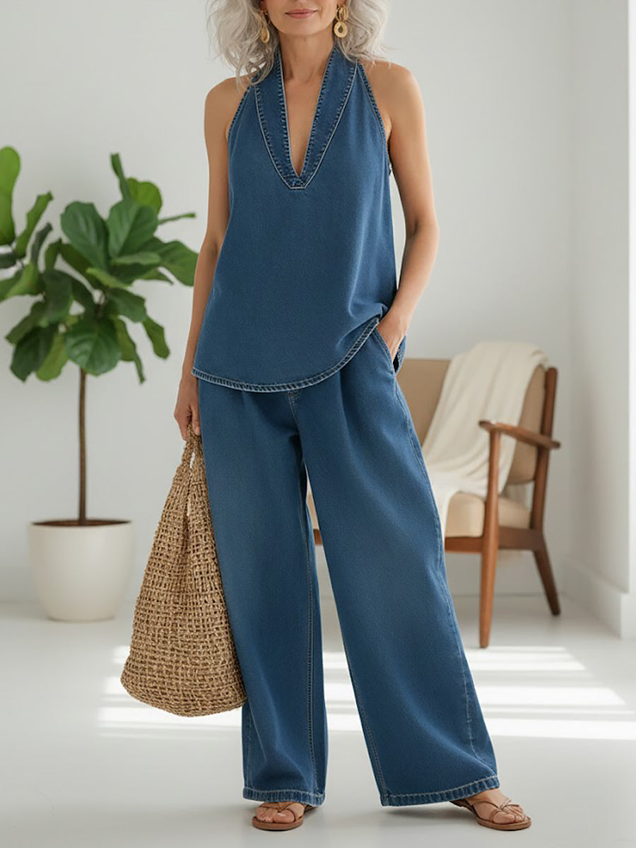 Saylor | Ensemble deux pièces effet jean délavé vintage