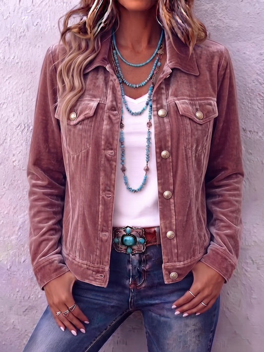 Diana | Veste en velours bohème d'inspiration vintage - Rose