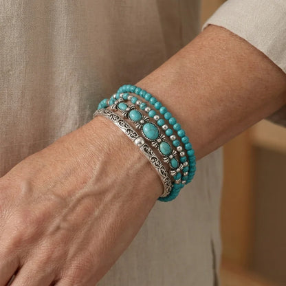 Mirella™ – Ensemble de bracelets bohèmes à perles turquoise