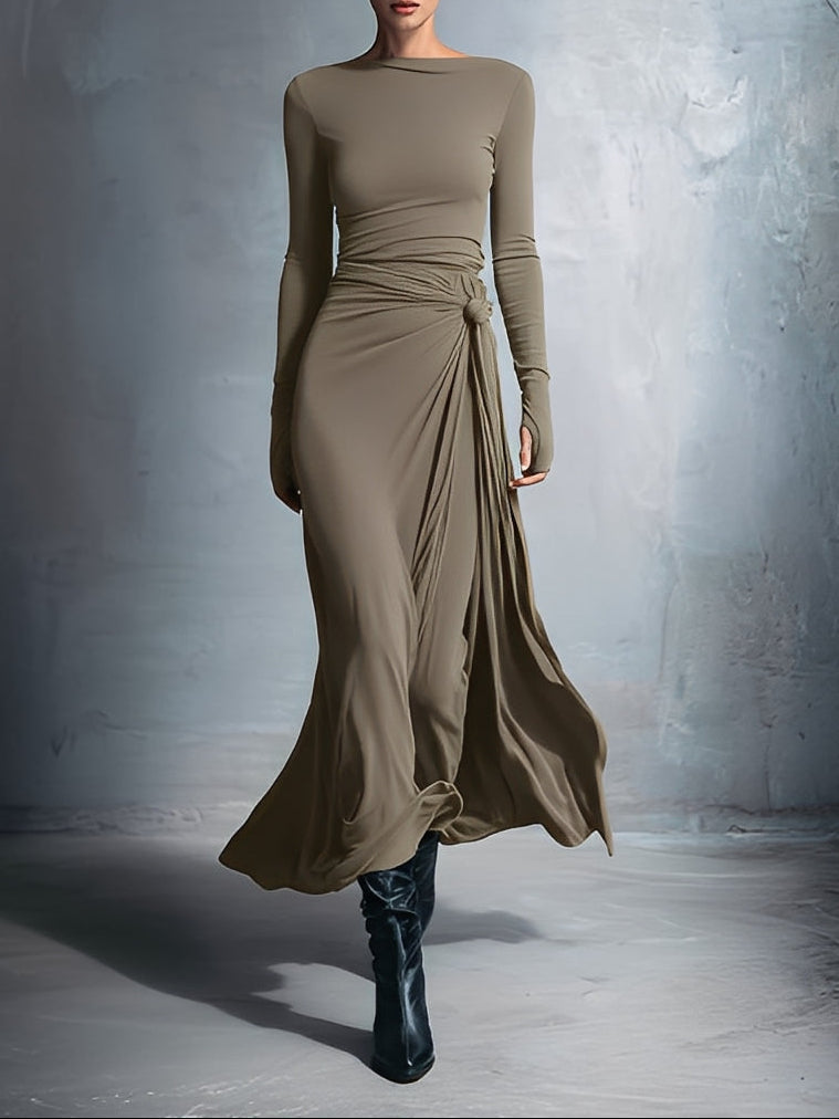 Naiara | Robe longue à nœud latéral