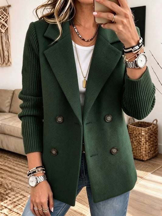 Carla | Blazer élégant à manches en maille - Vert