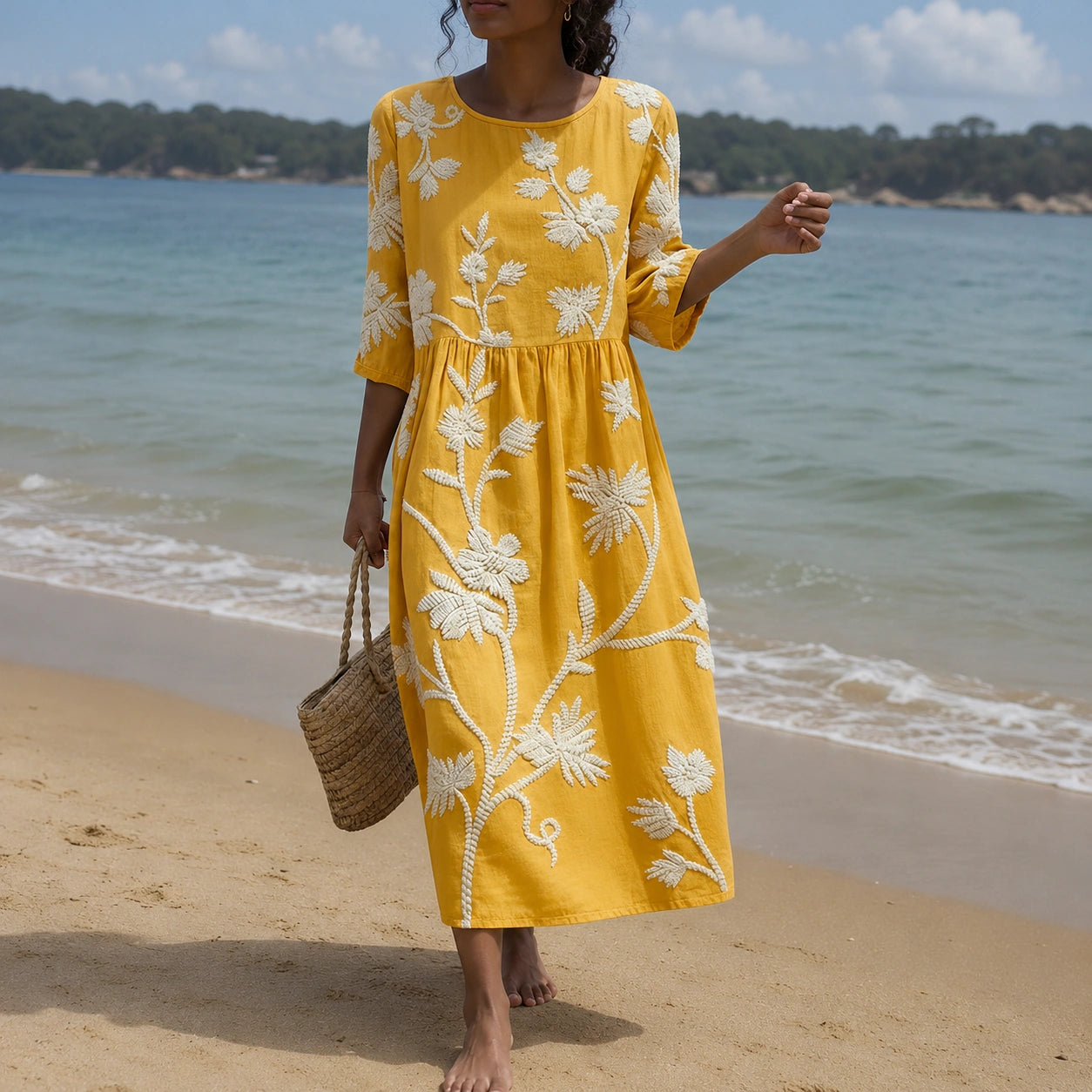 Yassy | Robe Midi à Imprimé Floral