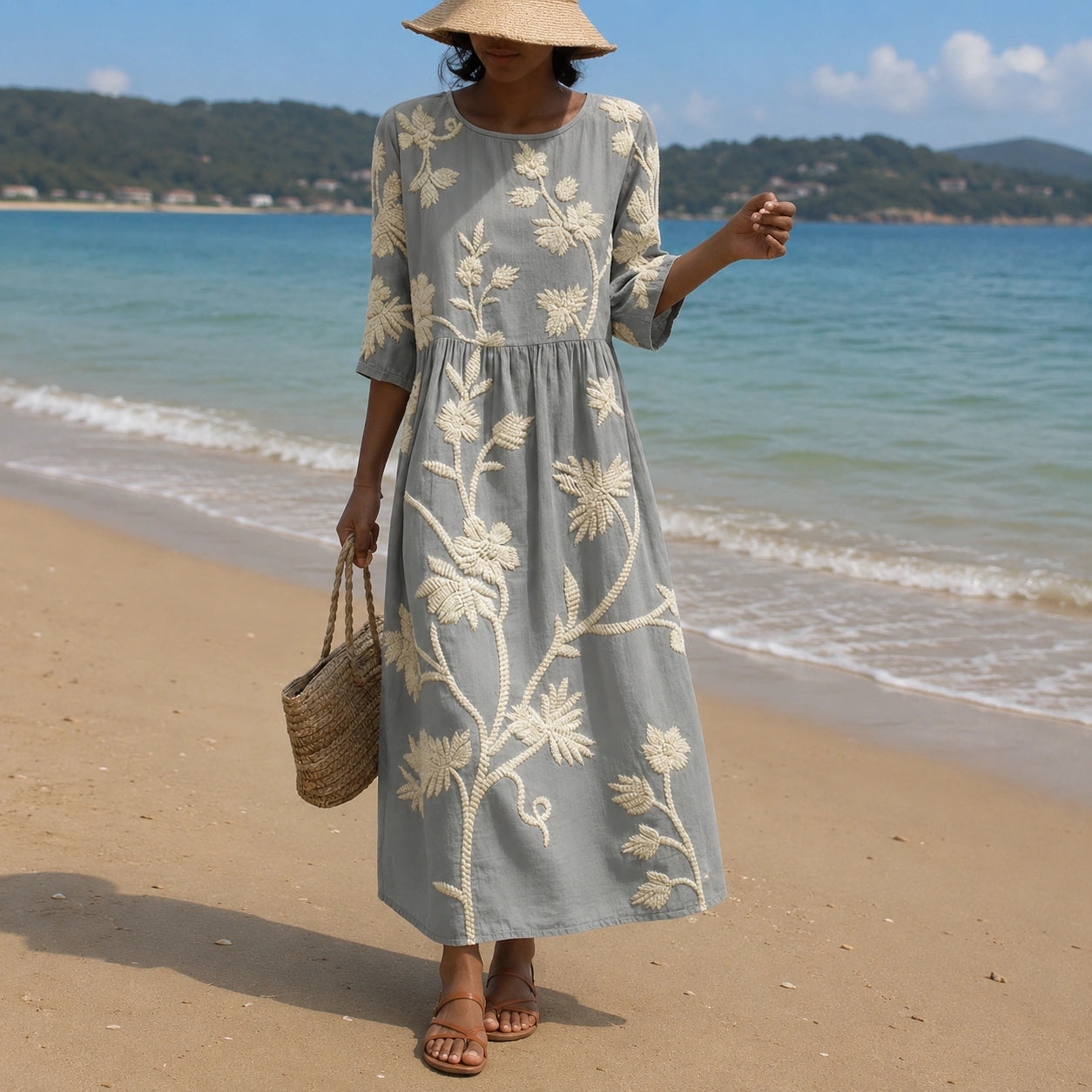 Ashley | Vestido midi con estampado floral