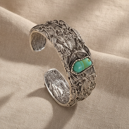 Teodora™ – Bracelet manchette vintage à turquoise