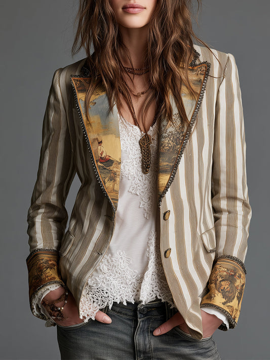 Augusta | Blazer à rayures ton sur ton