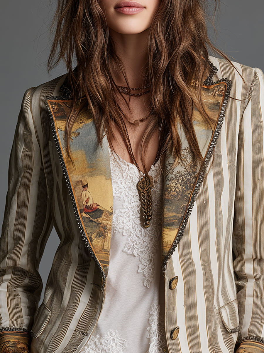 Augusta | Blazer à rayures ton sur ton