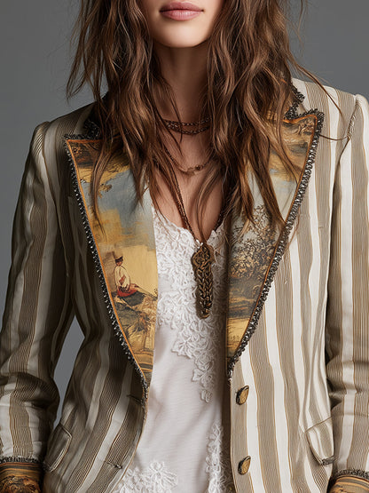 Augusta | Blazer à rayures ton sur ton