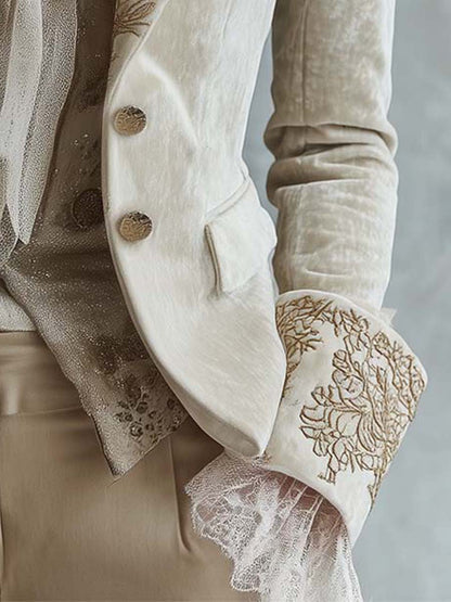 Katharine | Blazer ivoire brodé