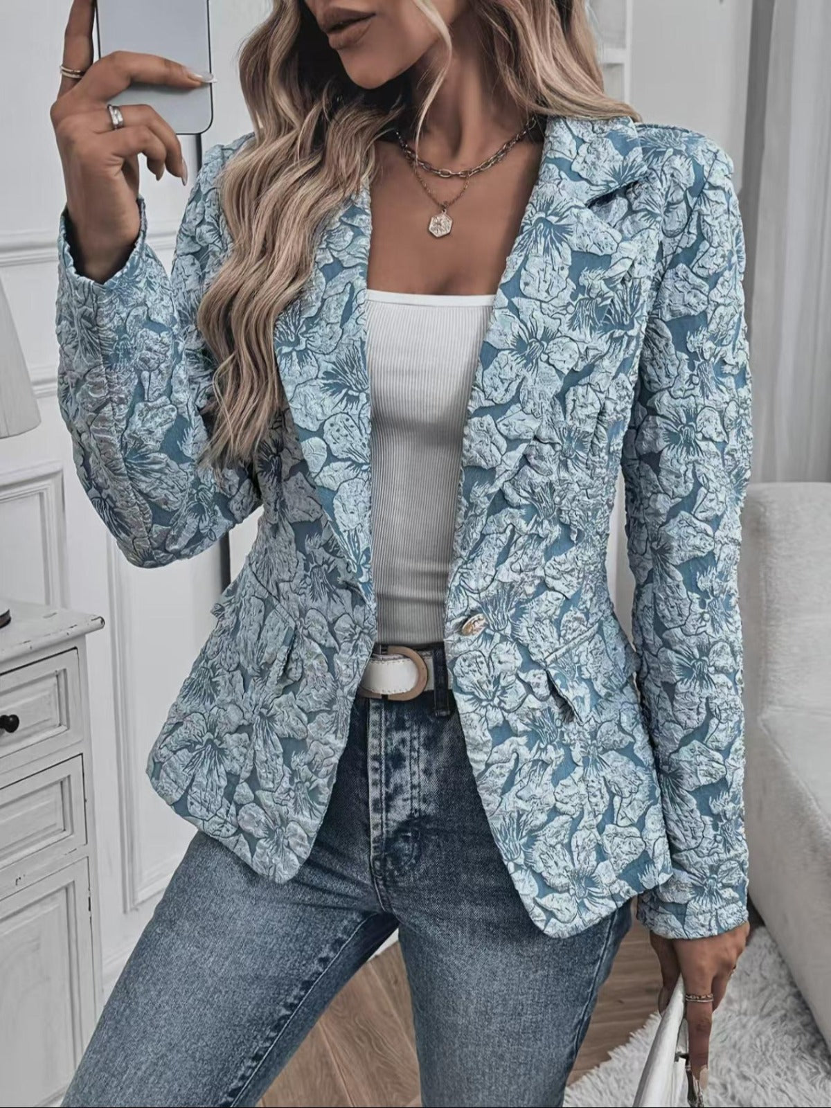Loretta | Blazer en jacquard floral