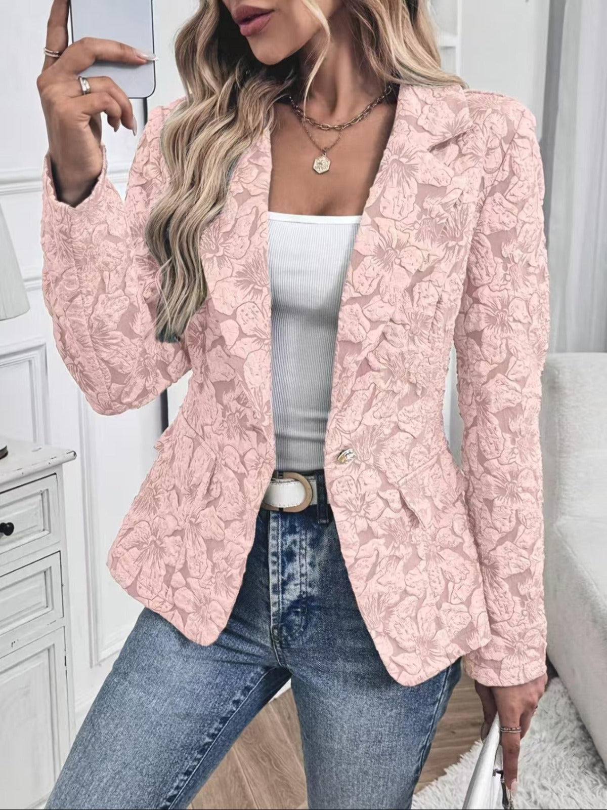 Loretta | Blazer en jacquard floral