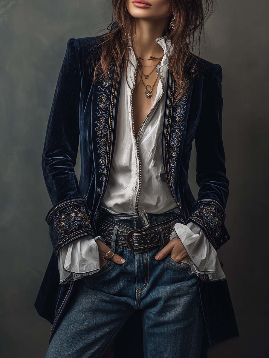 Juliet | Blazer long brodé