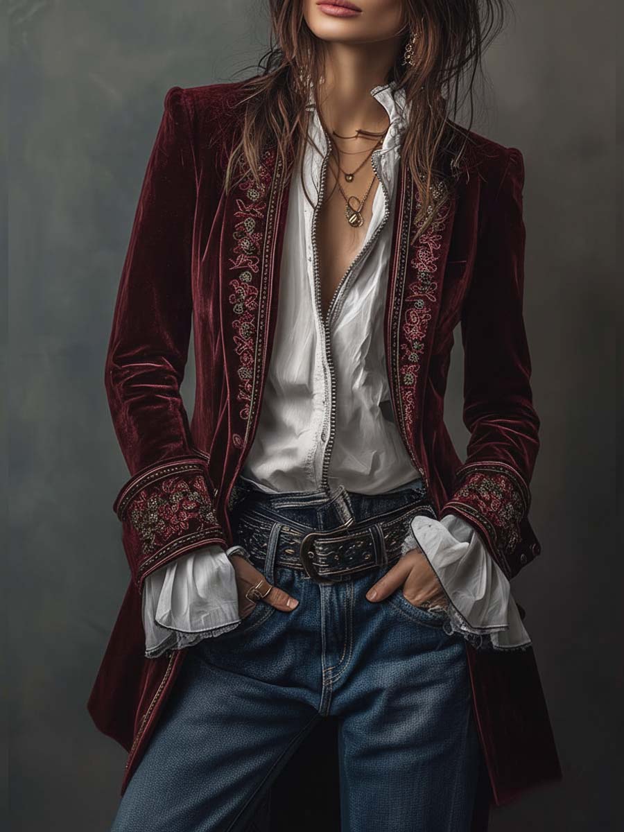 Juliet | Blazer long brodé
