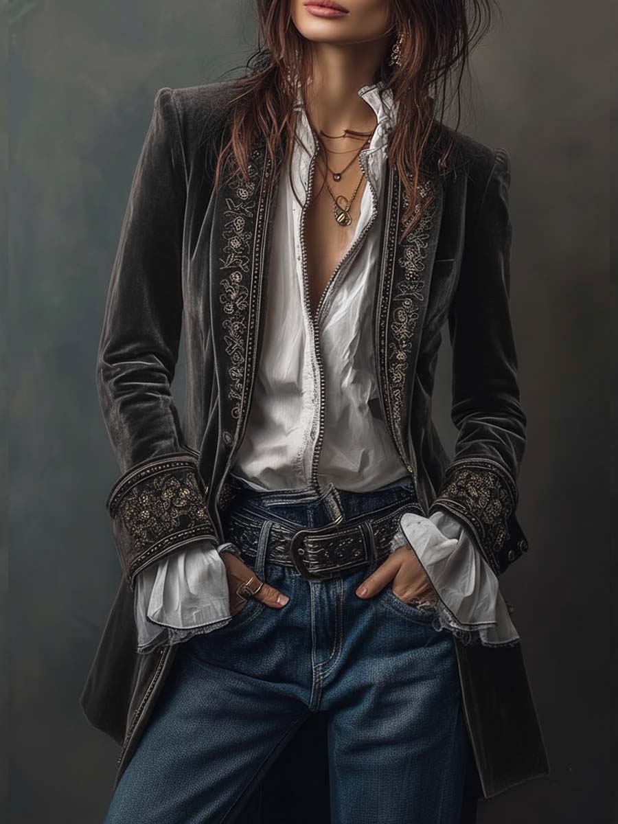 Juliet | Blazer long brodé