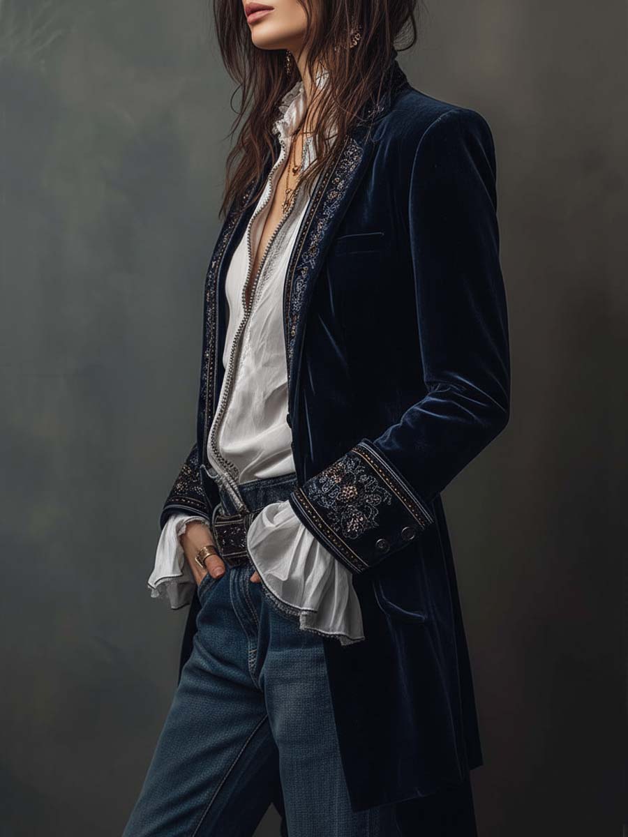 Juliet | Blazer long brodé
